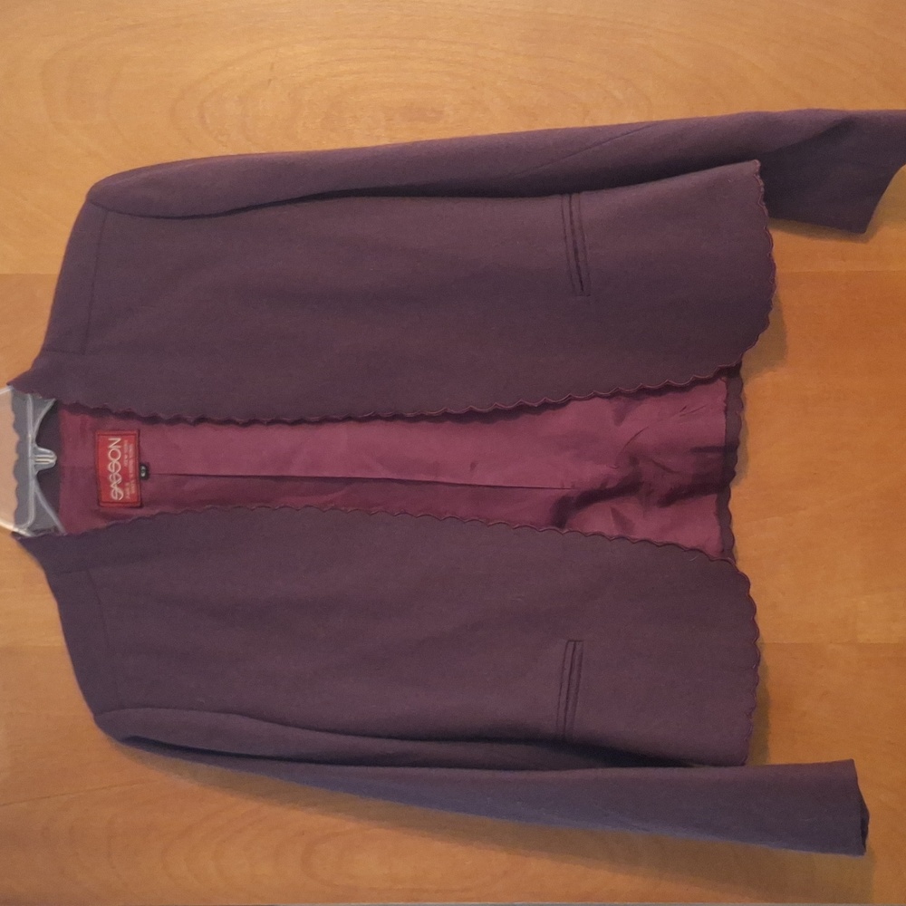Purple Blazer with Scalloped Edges